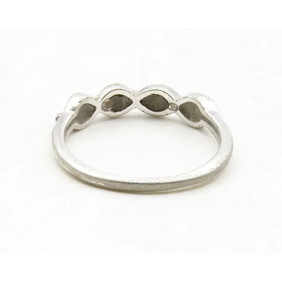 925 Sterling Silver Petite Black Hematite Shiny Swirl Band Ring Sz 7 RG13122 - Picture 4 of 5